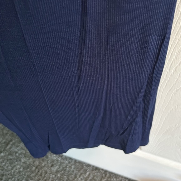 Joyspun Nautical Navy Ribbed Knit Pull On Side Pockets Sleep Pants - Picture 9 of 13